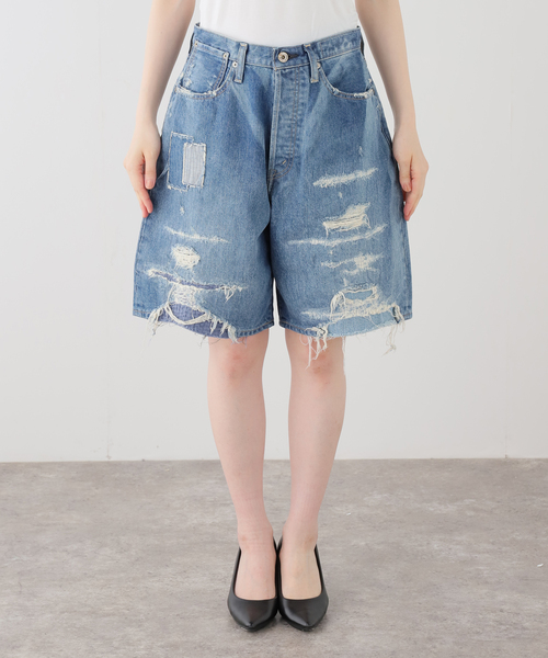 KURO(クロ)の「KURO STRUCTURE SHORT WASH002 964246:デニムパンツ(デニムパンツ・レディース・ネイビー・27/30)」の3枚目の写真