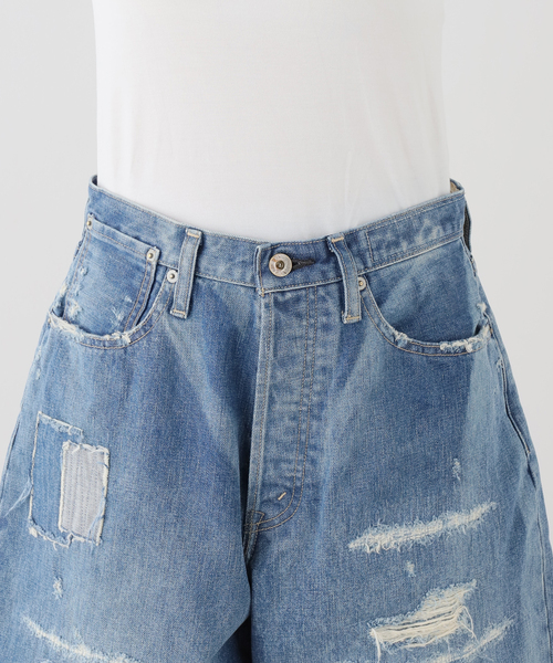 KURO(クロ)の「KURO STRUCTURE SHORT WASH002 964246:デニムパンツ(デニムパンツ・レディース・ネイビー・27/30)」の6枚目の写真