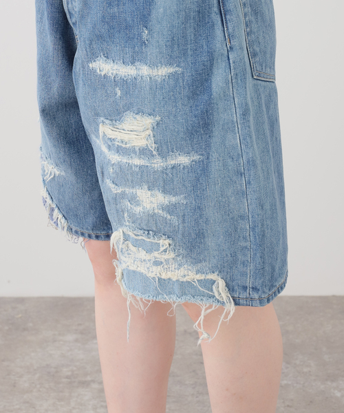 KURO(クロ)の「KURO STRUCTURE SHORT WASH002 964246:デニムパンツ(デニムパンツ・レディース・ネイビー・27/30)」の9枚目の写真