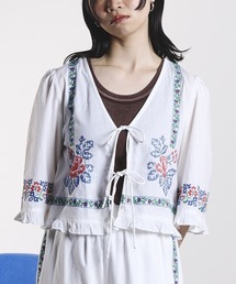 ROSE BUD | EMBROIDERY RIBBON BLOUSE(シャツ/ブラウス)