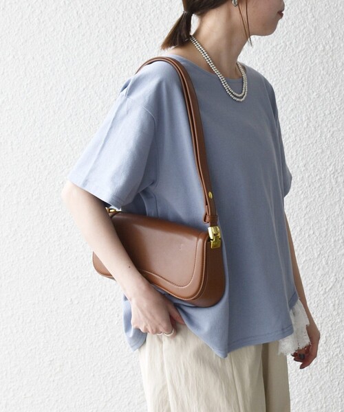 SHIPS any（シップス エニィ）の「SHIPS any:〈洗濯機可能〉レース ヘム アシンメトリー ショートスリーブ TEE（Tシャツ/カットソー・レディース・ブルー/ネイビー/ホワイト・ONE SIZE）」の14枚目の写真