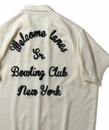 HOUSTON（ヒューストン）の「HOUSTON ヒューストン NEW YORK EMB RAYON BOWLING S/S SHIRT ニューヨーク ロゴ チェーン刺繍 ボウリングシャツ 半袖 / オープンカラーシャツ / 開襟シャツ（シャツ/ブラウス）」