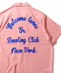 HOUSTON ヒューストン ボーリングシャツ 刺繍 オープンカラー M 開襟 HOUSTON ヒューストン BOL's EMB BROAD BOWLING S/S SHIRT ボルス ロゴ