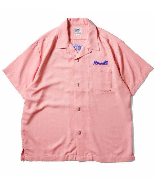 HOUSTON(ヒューストン)の「HOUSTON ヒューストン NEW YORK EMB RAYON BOWLING S/S SHIRT ニューヨーク ロゴ チェーン刺繍 ボウリングシャツ 半袖 / オープンカラーシャツ / 開襟シャツ(シャツ/ブラウス・メンズ・ピンク/オフホワイト/ブラック・M/L/XL)」の10枚目の写真