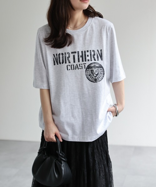 カレッジロゴエンブレムプリントTee / Tシャツ　　　　　　　　