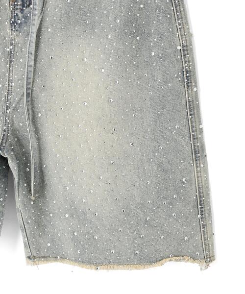SIS(エスアイエス)の「SIS/エスアイエス/RhineStone Short Denim Pants(デニムパンツ・レディース・ブルー・M)」の8枚目の写真