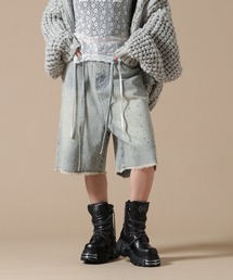 SIS/エスアイエス/RhineStone Short Denim Pants