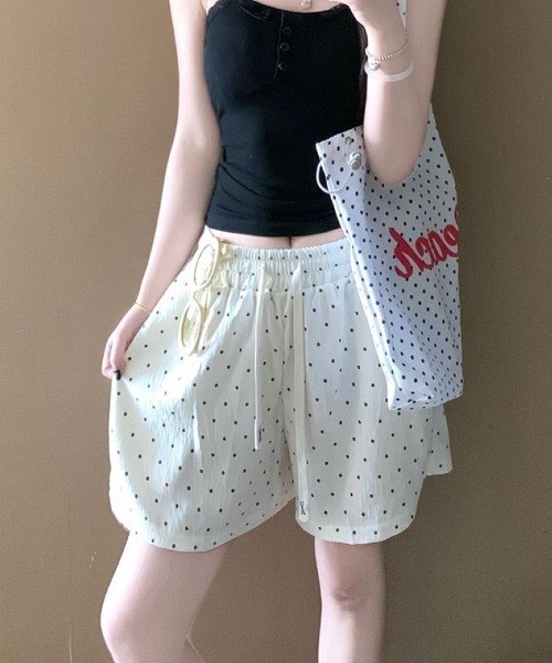 Ritzy(リッツィー)の「ストライプ&ドット&チェック柄 ウエスト紐パンツ(その他パンツ・レディース・チェック/ドット/イエロー・M/L)」の3枚目の写真