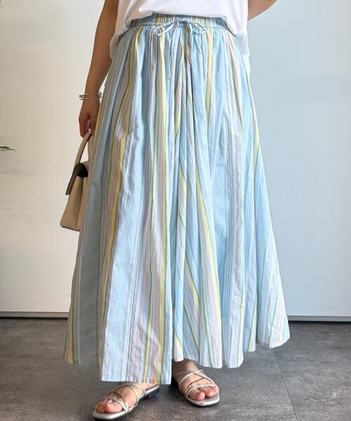 Jena espace merveilleux(ジェナ エスパスメルヴェイユ)の「綿ボイルギャザーフレアスカート(スカート・レディース・イエロー/チャコールグレー/ブラック/ブルー・FREE)」の7枚目の写真