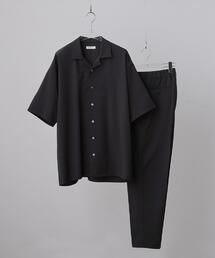 夏セットアップ 上下セット」に該当するブラック/黒色系のメンズ