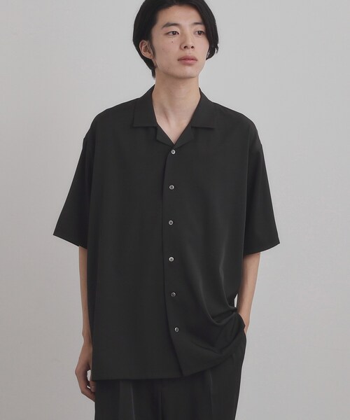 tk.TAKEO KIKUCHI（ティーケータケオキクチ）の「【暑い夏に最適！】ルーズトロミシャツセットアップ/上下2点セット/接触冷感/ストレッチ/洗える/オープンカラーシャツ/ワイドテーパードパンツ（セットアップ・メンズ・ブラック/ブルーグリーン/ナチュラル・02/03/01）」の17枚目の写真