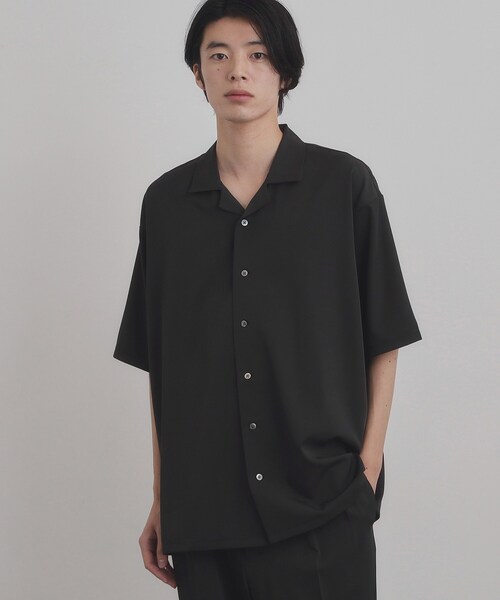 tk.TAKEO KIKUCHI（ティーケータケオキクチ）の「【暑い夏に最適！】ルーズトロミシャツセットアップ/上下2点セット/接触冷感/ストレッチ/洗える/オープンカラーシャツ/ワイドテーパードパンツ（セットアップ・メンズ・ブラック/ブルーグリーン/ナチュラル・02/03/01）」の18枚目の写真