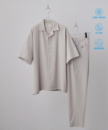 tk.TAKEO KIKUCHI（ティーケータケオキクチ）の「【暑い夏に最適!】ルーズトロミシャツセットアップ 上下2点セット 接触冷感 ストレッチ 洗える オープンカラーシャツ ワイドテーパードパンツ（シャツ/ブラウス）」