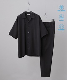 tk.TAKEO KIKUCHI（ティーケータケオキクチ）の「【暑い夏に最適!】ルーズトロミシャツセットアップ 上下2点セット 接触冷感 ストレッチ 洗える オープンカラーシャツ ワイドテーパードパンツ（シャツ/ブラウス）」