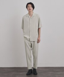 tk.TAKEO KIKUCHI（ティーケータケオキクチ）の「【暑い夏に最適!】ルーズトロミシャツセットアップ 上下2点セット 接触冷感 ストレッチ 洗える オープンカラーシャツ ワイドテーパードパンツ（セットアップ）」