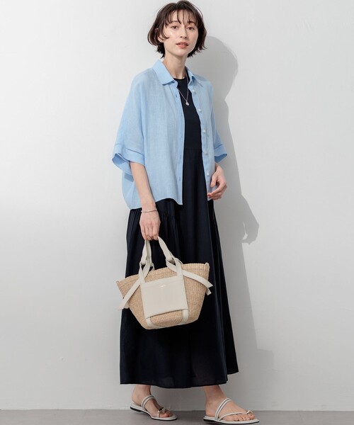 23区 S（ニジュウサンクチイサイサイズ）の「ウォッシュドシアーボイル ノースリーブ ワンピース（ワンピース・レディース・ダークブラウン系/ネイビー系/ローズ系・32）」の15枚目の写真
