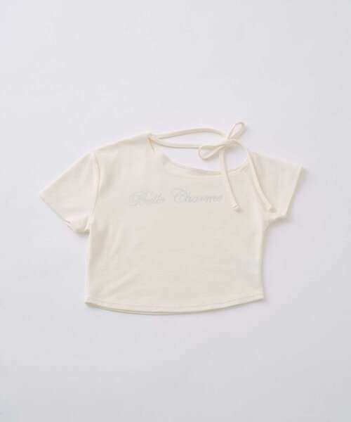 Belle Charme(ベルシャルム)の「【Belle Charme】Jewel Logo Choker Tee(Tシャツ/カットソー・レディース・ピンク/ブラック/アイボリー・FREE)」の5枚目の写真