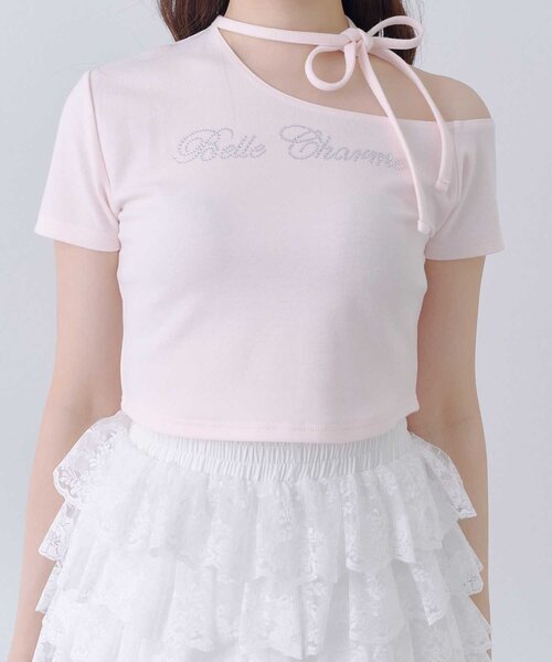 Belle Charme(ベルシャルム)の「【Belle Charme】Jewel Logo Choker Tee(Tシャツ/カットソー・レディース・ピンク/ブラック/アイボリー・FREE)」の12枚目の写真