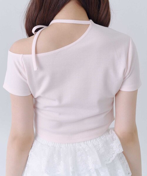 Belle Charme(ベルシャルム)の「【Belle Charme】Jewel Logo Choker Tee(Tシャツ/カットソー・レディース・ピンク/ブラック/アイボリー・FREE)」の13枚目の写真