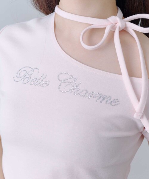 Belle Charme(ベルシャルム)の「【Belle Charme】Jewel Logo Choker Tee(Tシャツ/カットソー・レディース・ピンク/ブラック/アイボリー・FREE)」の14枚目の写真