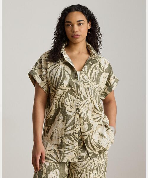 LAUREN RALPH LAUREN(ローレン ラルフ ローレン)の「リラックス フィット プリント ショートスリーブ シャツ(シャツ/ブラウス・レディース・グリーン系2・S/M/L/XS/XXS)」の6枚目の写真