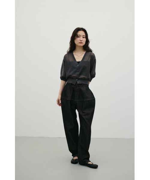 STYLEMIXER(スタイルミキサー)の「シアーフォルムニットカーデ(カーディガン/ボレロ・レディース・チャコールグレー/オレンジ/ホワイト・FREE)」の14枚目の写真