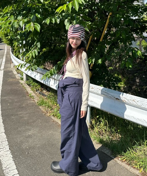 JEANASIS(ジーナシス)の「【みちゃん×25quee企画】ボーダービーニー/839481(ニットキャップ/ビーニー・レディース・レッド系/ネイビー系・FREE)」の7枚目の写真