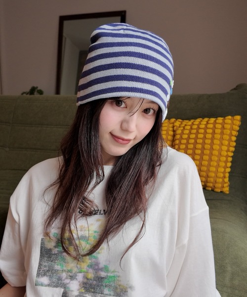 JEANASIS(ジーナシス)の「【みちゃん×25quee企画】ボーダービーニー/839481(ニットキャップ/ビーニー・レディース・レッド系/ネイビー系・FREE)」の20枚目の写真