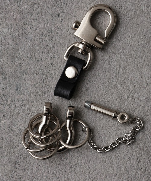 welise（ウェライズ）の「welise×ADAMPATEK 【Made in Japan】チェーンギミック＆リアルレザーパーツ モードキーリング（キーケース/キーアクセサリー・メンズ・ブラック・FREE）」の12枚目の写真