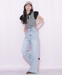flocky wide denim PT / フロッキーデニムパンツ（デニムパンツ