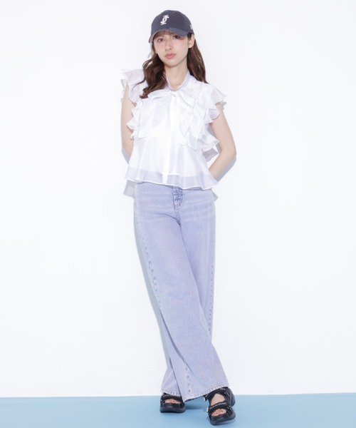 JILL by JILL STUART(ジルバイジルスチュアート)の「ウエストフリルワイドデニム(デニムパンツ・レディース・ブルー/ピンク・MEDIUM/SMALL)」の21枚目の写真