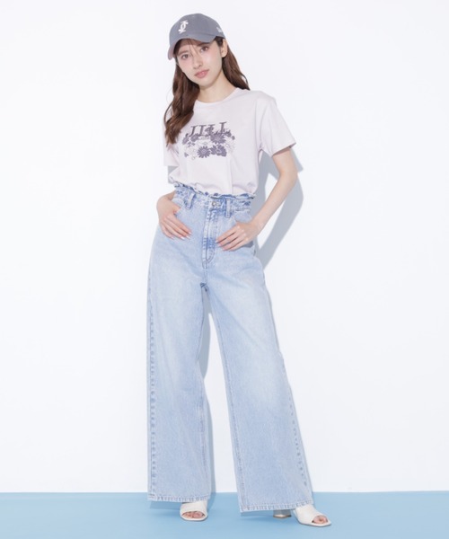 JILL by JILL STUART(ジルバイジルスチュアート)の「ウエストフリルワイドデニム(デニムパンツ・レディース・ブルー/ピンク・MEDIUM/SMALL)」の11枚目の写真