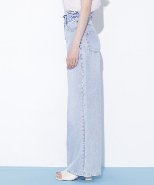 JILL by JILL STUART(ジルバイジルスチュアート)の「ウエストフリルワイドデニム(デニムパンツ・レディース・ブルー/ピンク・MEDIUM/SMALL)」の8枚目の写真