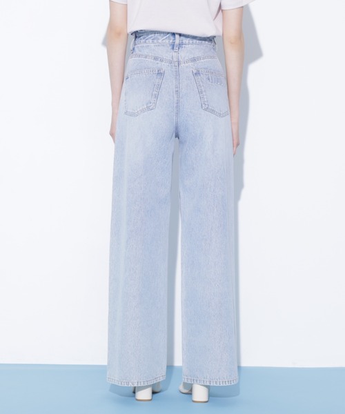 JILL by JILL STUART(ジルバイジルスチュアート)の「ウエストフリルワイドデニム(デニムパンツ・レディース・ブルー/ピンク・MEDIUM/SMALL)」の9枚目の写真