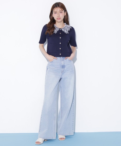 JILL by JILL STUART(ジルバイジルスチュアート)の「ウエストフリルワイドデニム(デニムパンツ・レディース・ブルー/ピンク・MEDIUM/SMALL)」の10枚目の写真