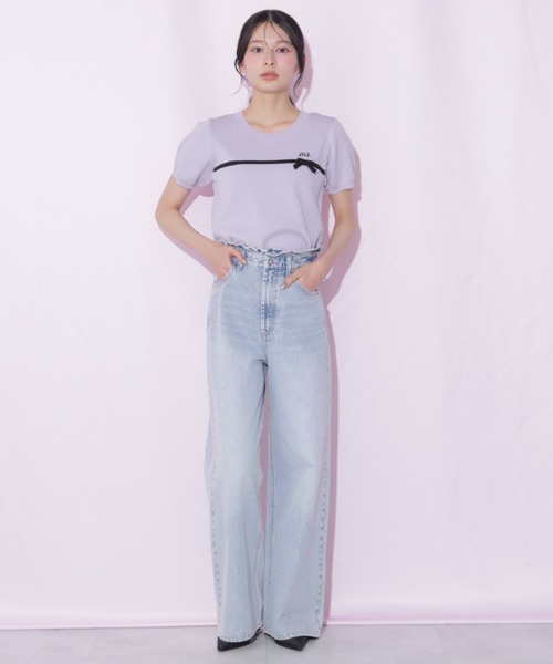 JILL by JILL STUART(ジルバイジルスチュアート)の「ウエストフリルワイドデニム(デニムパンツ・レディース・ブルー/ピンク・MEDIUM/SMALL)」の14枚目の写真