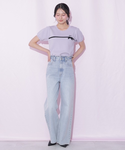 JILL by JILL STUART(ジルバイジルスチュアート)の「ウエストフリルワイドデニム(デニムパンツ・レディース・ブルー/ピンク・MEDIUM/SMALL)」の15枚目の写真