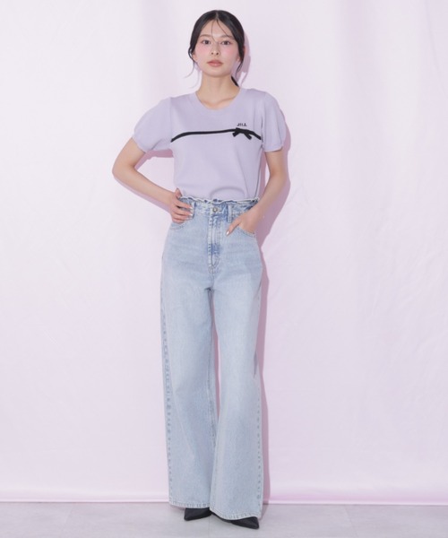 JILL by JILL STUART(ジルバイジルスチュアート)の「ウエストフリルワイドデニム(デニムパンツ・レディース・ブルー/ピンク・MEDIUM/SMALL)」の16枚目の写真