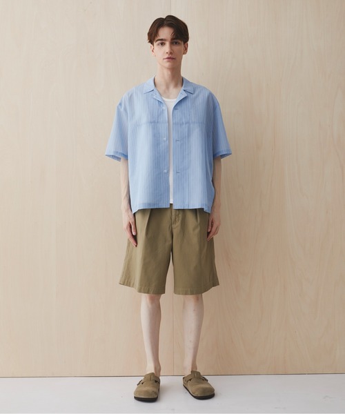 PUBLIC TOKYO(パブリックトウキョウ)の「シアーショートスリーブシャツ /通気性/ウォッシャブル/夏服/防シワ(シャツ/ブラウス・メンズ・チェック/ブルー/ライトブルー/ライトグレー・2/1)」の18枚目の写真