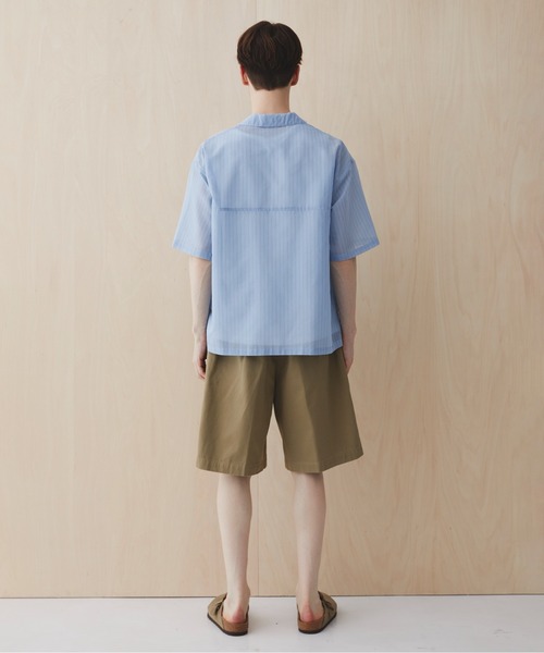 PUBLIC TOKYO(パブリックトウキョウ)の「シアーショートスリーブシャツ /通気性/ウォッシャブル/夏服/防シワ(シャツ/ブラウス・メンズ・チェック/ブルー/ライトブルー/ライトグレー・2/1)」の20枚目の写真