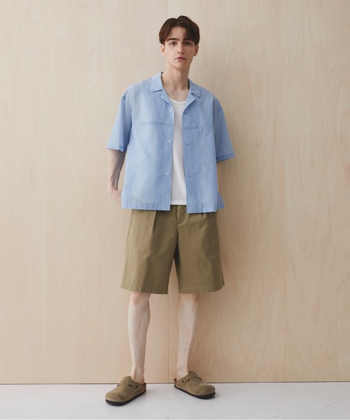 PUBLIC TOKYO(パブリックトウキョウ)の「シアーショートスリーブシャツ /通気性/ウォッシャブル/夏服/防シワ(シャツ/ブラウス・メンズ・チェック/ブルー/ライトブルー/ライトグレー・2/1)」の17枚目の写真