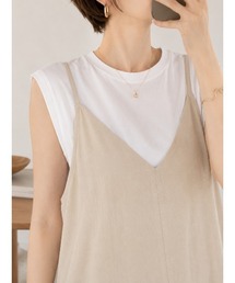ストラップ調整 Vネック ワイドレッグ サロペット
