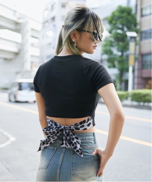 GORGE(ゴージ)の「《バックリボン×レオパード柄》カットソー/Y2K×韓国風/春夏/全3色(Tシャツ/カットソー・レディース・グレー/オフホワイト/ブラック・F)」の13枚目の写真