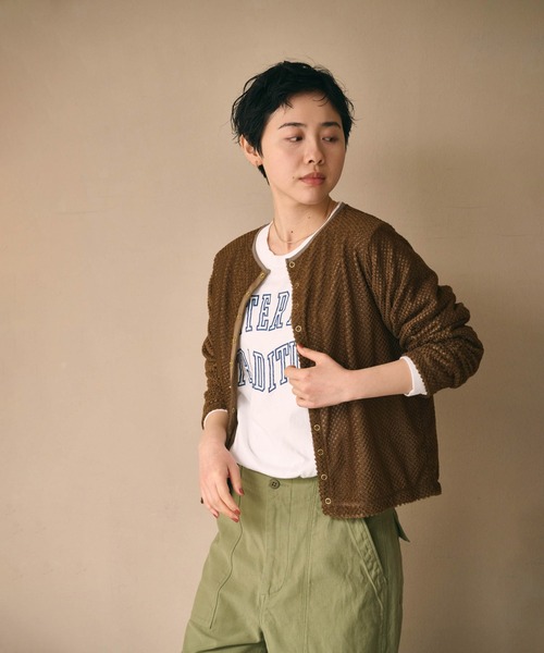kha:ki(カーキ)の「「KHA:KI / カーキ」Octa 11B CARDIGAN(Tシャツ/カットソー・レディース・キャメル/オレンジ/グレイッシュベージュ/ブラック・FREE)」の1枚目の写真