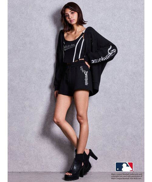 MLB（メジャーリーグベースボール）の「GYDA［MLB］bijou logoショートパンツ【セットアップ着用可能】（その他パンツ・レディース・ブラック/オフホワイト/グレー・FREE）」の11枚目の写真