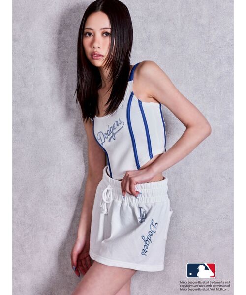 MLB（メジャーリーグベースボール）の「GYDA［MLB］bijou logoショートパンツ【セットアップ着用可能】（その他パンツ・レディース・ブラック/オフホワイト/グレー・FREE）」の21枚目の写真