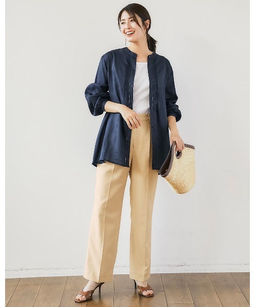 DoCLASSE( ドゥクラッセ)の「スマートツイル・ストレートパンツ(その他パンツ・レディース・オフホワイト/グレイッシュベージュ/ベージュ・13/15 )」の9枚目の写真