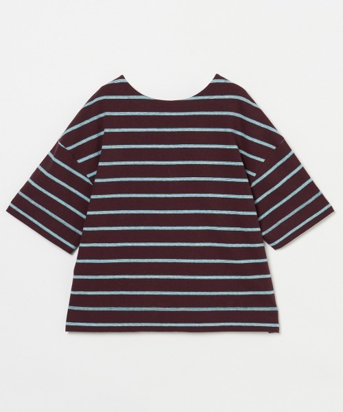 HELIOPOLE(エリオポール)の「RETRO MULTI BORDER TEE / レトロ マルチボーダー Tシャツ(Tシャツ/カットソー・レディース・ブルー/ダークブラウン・38)」の4枚目の写真