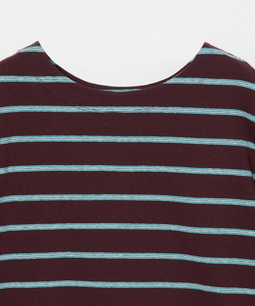 HELIOPOLE(エリオポール)の「RETRO MULTI BORDER TEE / レトロ マルチボーダー Tシャツ(Tシャツ/カットソー・レディース・ブルー/ダークブラウン・38)」の5枚目の写真