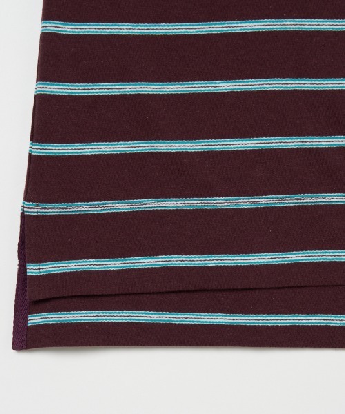 HELIOPOLE(エリオポール)の「RETRO MULTI BORDER TEE / レトロ マルチボーダー Tシャツ(Tシャツ/カットソー・レディース・ブルー/ダークブラウン・38)」の7枚目の写真